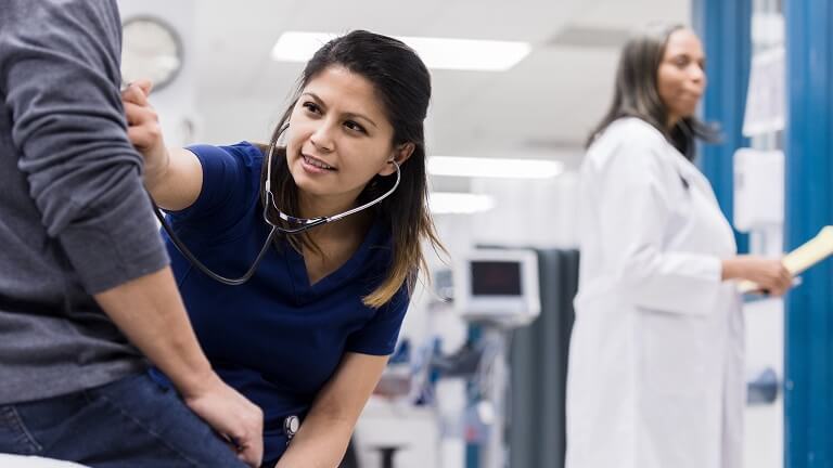 Doctors caring for patients