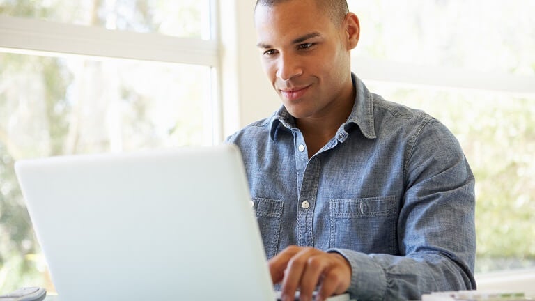 Man using laptop