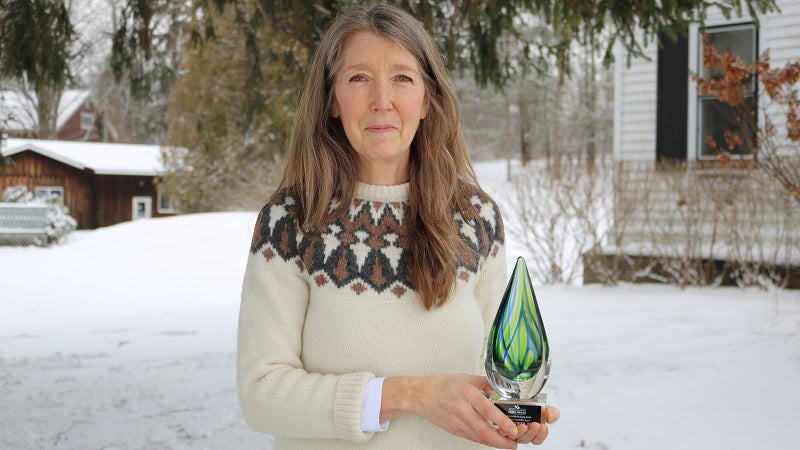 Julie Sorensen, PhD, accepting the 2024 Senator Patricia M. McGee Rural Health Worker Award
