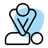 Icon of a person performing CPR on someone in need
