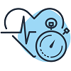 Heart Icon with Stopwatch and EKG Lines