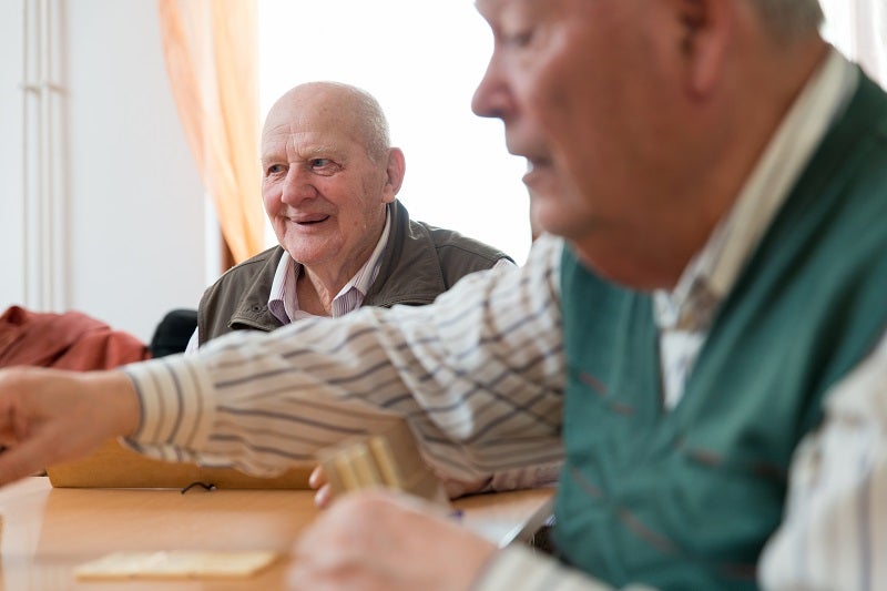 Residents playing cards