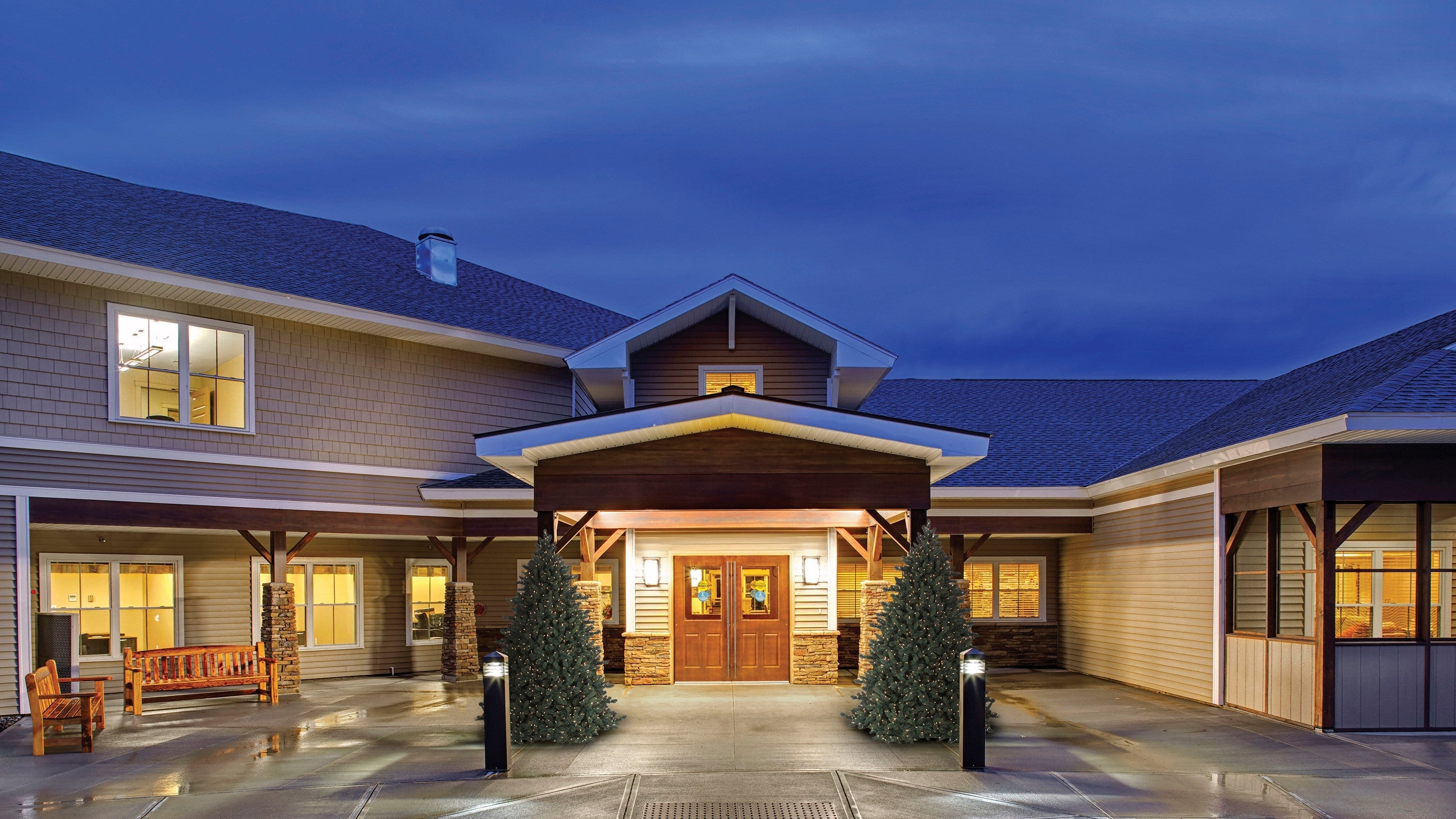 Valley Residential Services (VRS) at Night in Winter