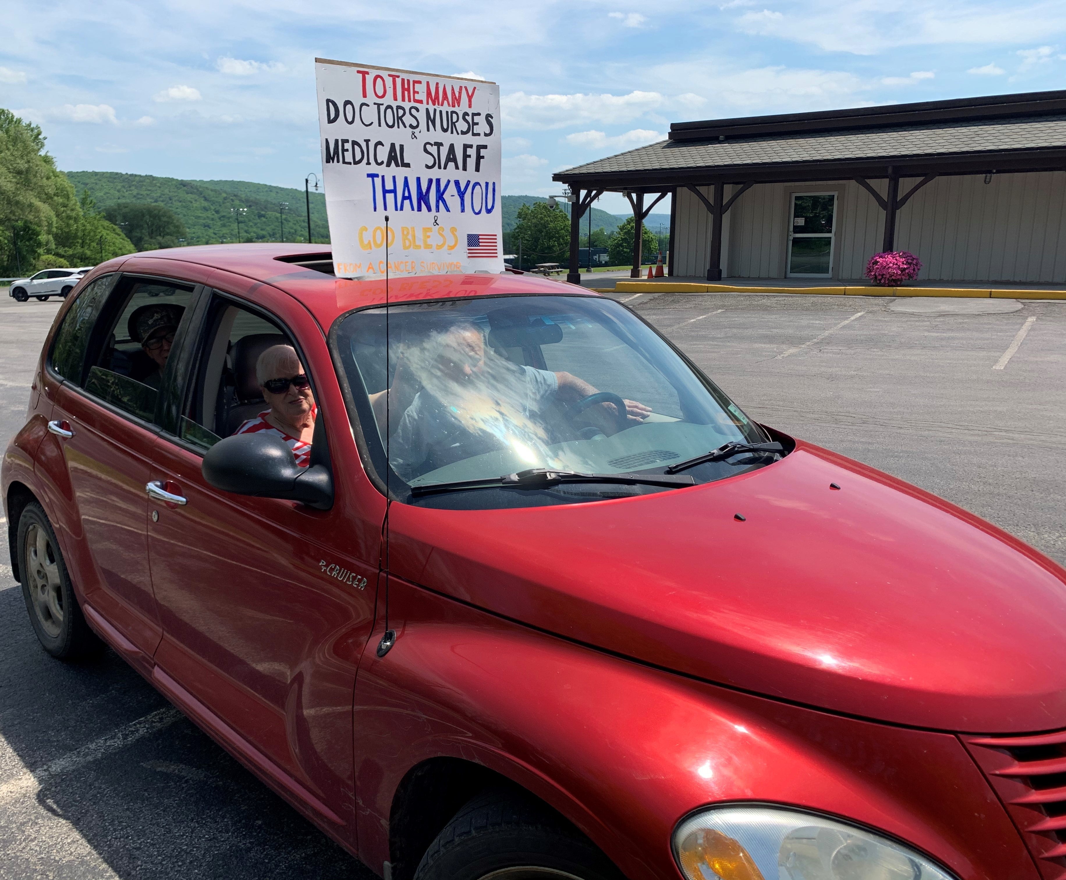 Grateful Patients at Cancer Survivors Day Drive-Through Event