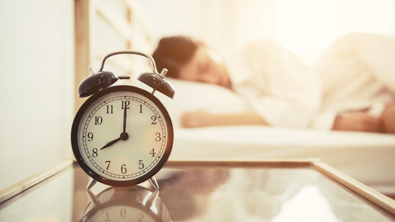 alarm clock on dresser