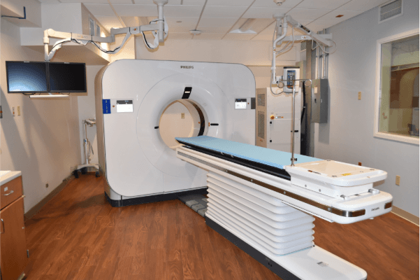 The Phillips Spectral CT 7500 at Bassett Medical Center is shown in this photo