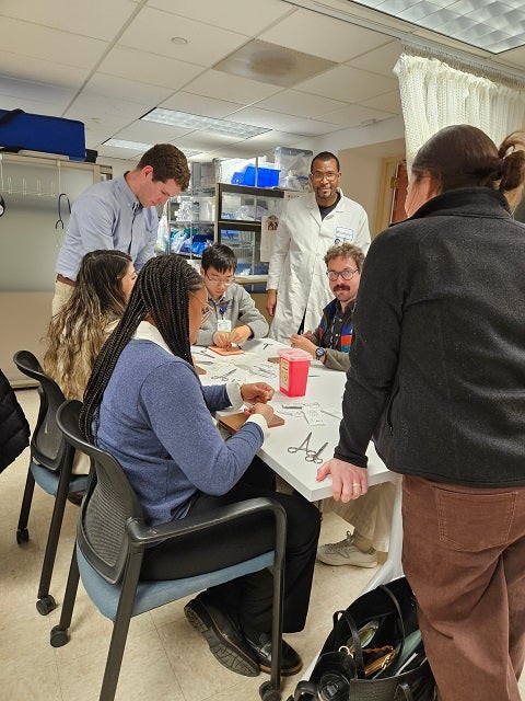 Transitional year residents practicing in the suture lab - 2