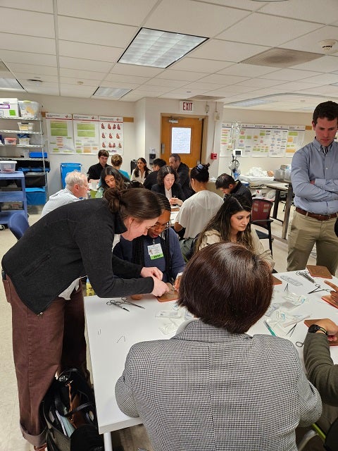 Transitional year residents practicing in the suture lab - 1